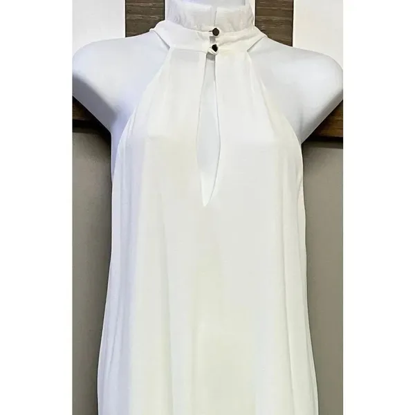 Vici High Neck Ivory Long Maxi with Front Slit- Medium - Image 4
