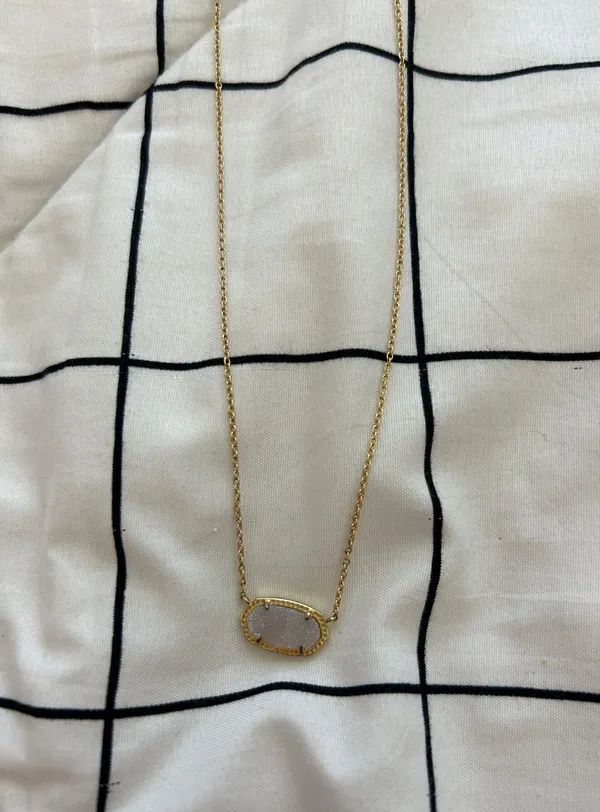Kendra Scott Gold Iridescent Drusy Elisa Necklace - Image 3