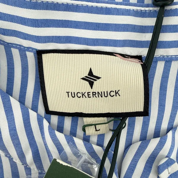 Tuckernuck Royal Shirt Dress Blue White Stripe Popover‎ Mini Size Large NWT - Image 9
