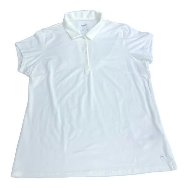 Puma Cloudspun Free Golf women's Polo Size XL White Short Sleeve UPF 40 - Image 8