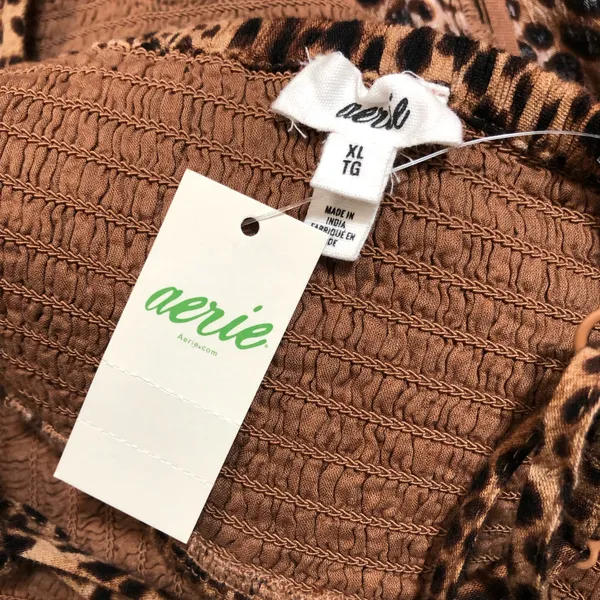 Aerie Leopard Print Smocked Cut-Out Mini Dress - Image 8