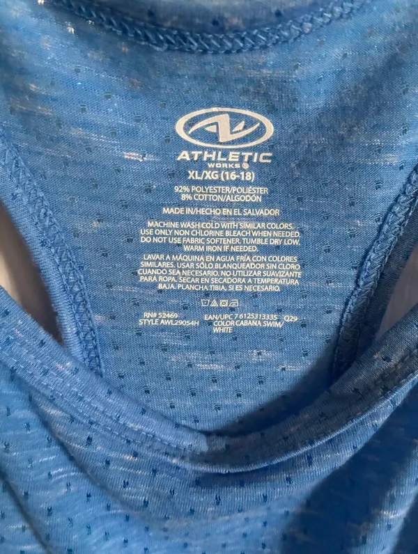 Athletic Works Blue Women's Scoop Back Active Tank - Image 3