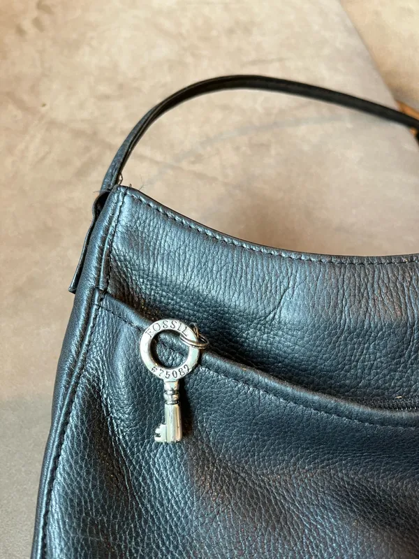 Fossil Bag Leather Crossbody Black Vintage - Image 4