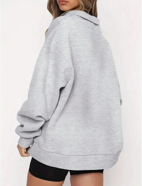 SHEIN heather grey half zip jacket Gray - Image 2