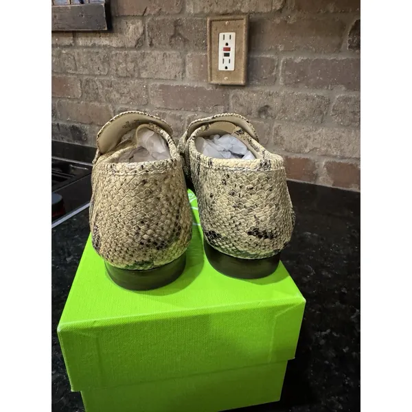 Sam Edelman Lucca Loafers Tan snake Print leather print Size 7 Equestrian - Image 6