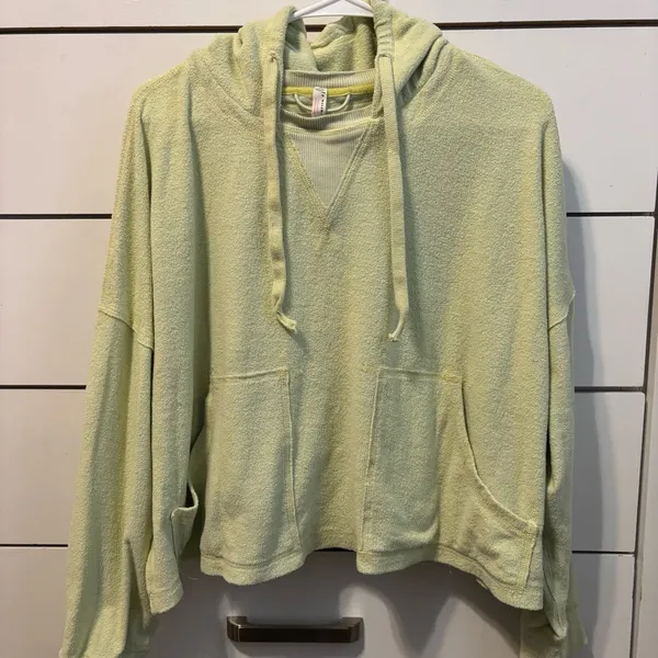 Free People Movement Terry Cloth Green Sweatshirt - Image 2
