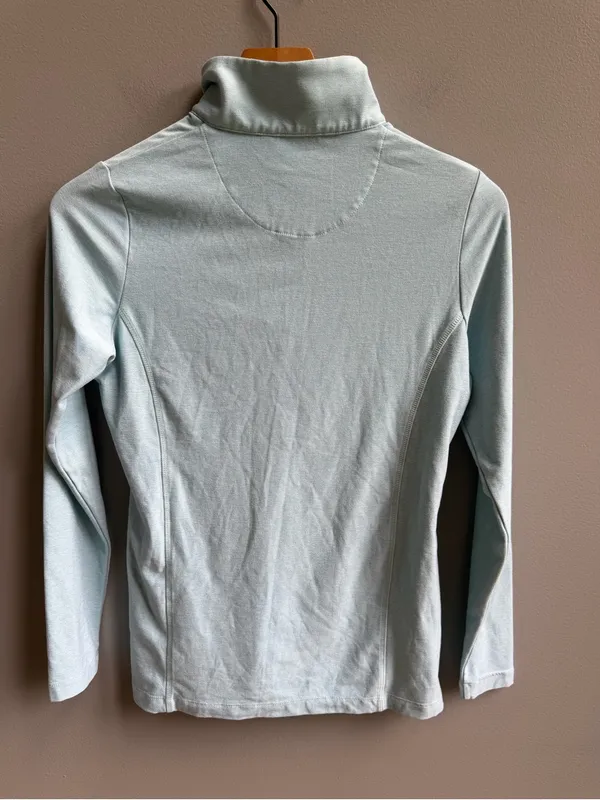 Women's Peter Millar Perth Melange Quarter-Zip Pullover Size Small Heather Blue - Image 7