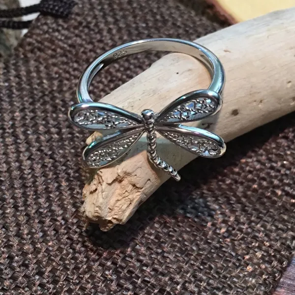 Dragonfly sterling silver ring - Image 2
