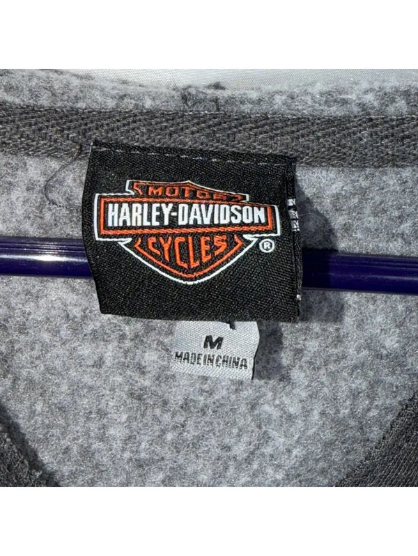 Harley-Davidson Savannah GA Gray Hoodie Size M - Image 4