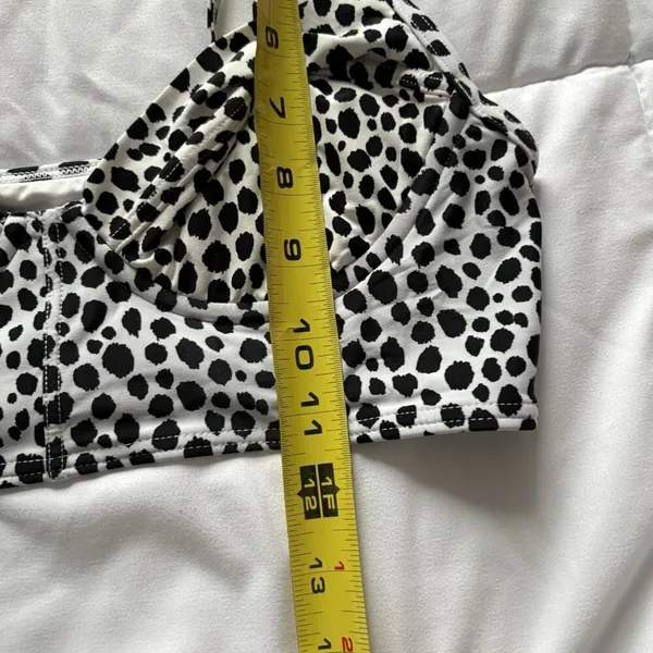 Michael Kors Womens Size Small White Black Polka Dot Swimsuit‎ Bikini Top Wired - Image 3