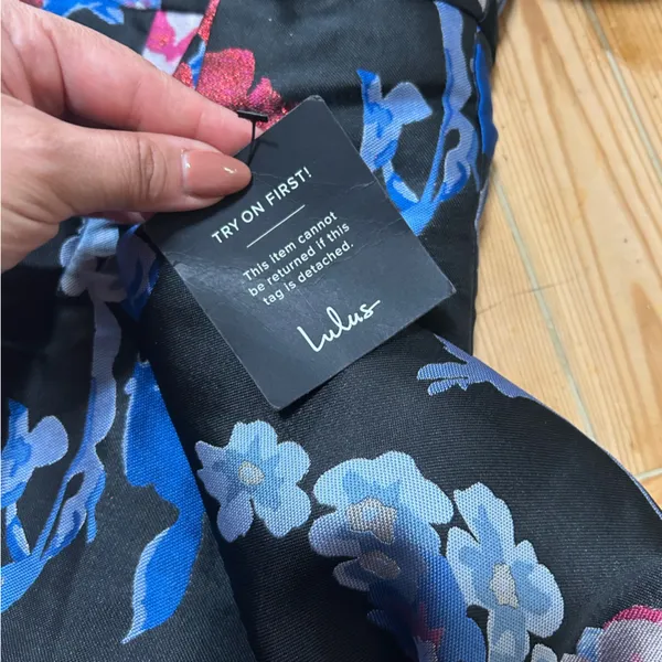 Lulus So Stunning Black Multi Floral Jacquard Puff Sleeve Mini Dress - Image 6