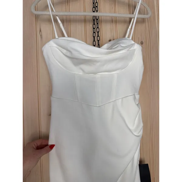 NWOT Lulus Always Turning Heads White Bustier Tulip Midi Dress Banquet Gala M - Image 4