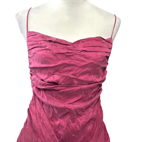 For Love & Lemons Allie Ruched Cowl Neck Draped Mini Dress Magenta Pink M NWT - Image 4