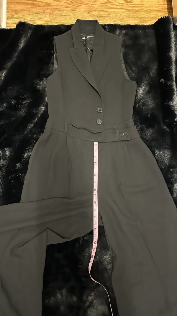 ZARA Black Sleeveless Oversized Vest Jumpsuit - Image 8