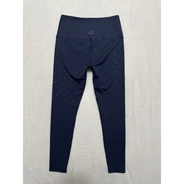 Beyond Yoga Navy Daisy Shimmer Leggings Compression Size Medium - Image 4