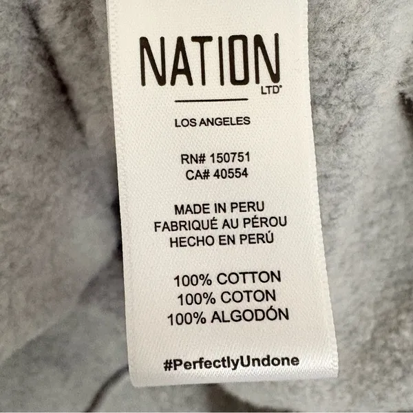 NATION LTD Barbie Off The‎ Shoulder Top Heather Grey Size Large 100% Cotton - Image 10