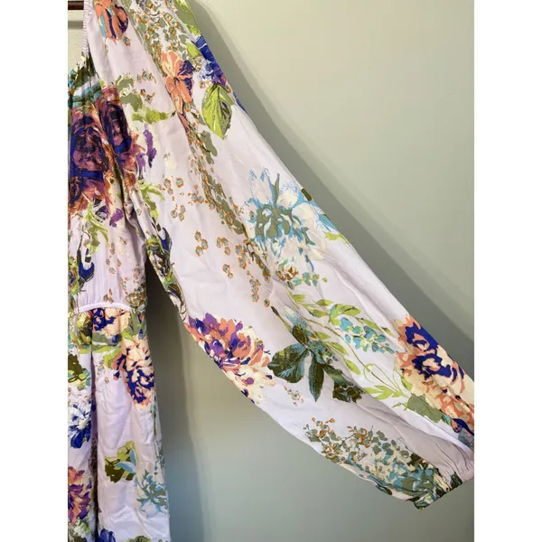 ANDREE BY UNIT Dress Size M Floral‎ Print Long Sleeve Mini Lavender - Image 4