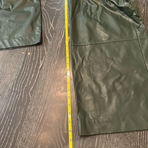 Tyler Boe Rebecca Wide-Leg Faux Vegan Leather Pants Green Size 6 Casual - Image 10