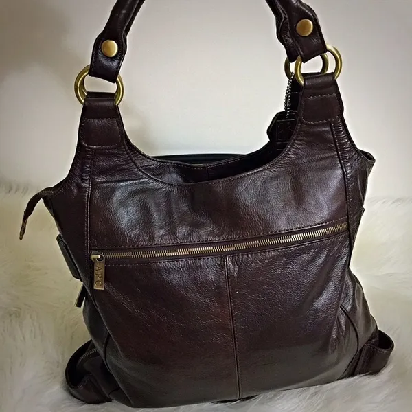 Unzip to expand! ACP High End Chocolate Brown Genuine‎ Leather Bag! - Image 7