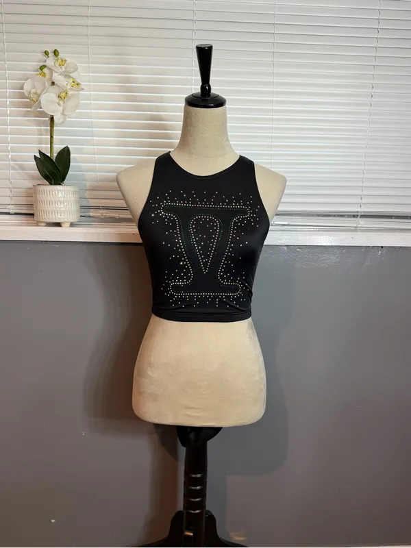 Weissman Black Dancewear Bodysuit Top Size M - Image 2