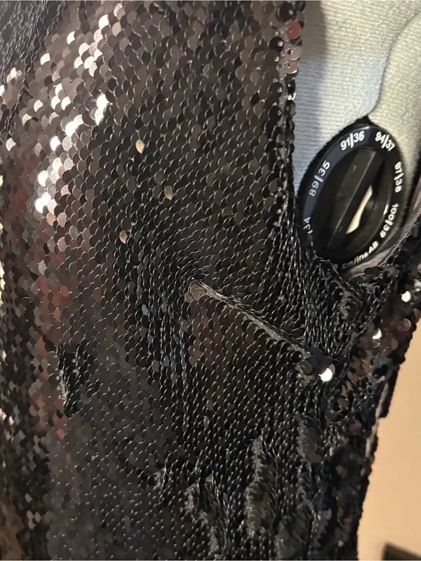 Forever 21 Black Sequin Mini Shift Dress Size Large - Image 4