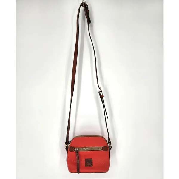 Dooney & Bourke Red Pebbled Leather Mini Crossbody Bag - Image 4