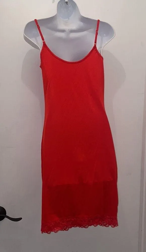 - New lace trimmed satin slip sleep dress size small - Image 4