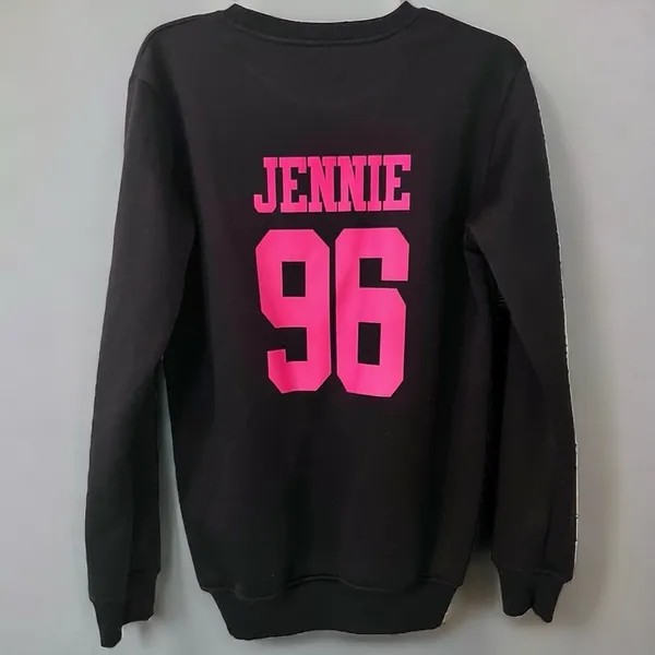 BLACKPINK JENNIE Kpop Black Long-Sleeve Pullover Sweatshirt - Image 2