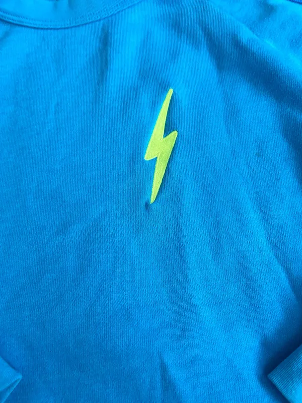 Aviator Nation Nein Blue Cropped Crewneck Sweatshirt 5 Stripes - Image 2