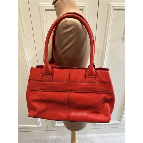 Kate Spade Elena‎ Villabella Orange Red Shoulder Bag Leather Handbag Bow Satchel - Image 3
