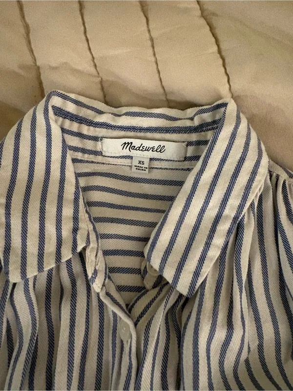 Madewell Women’s Blue Stripe Hilltop Shirt - Image 3