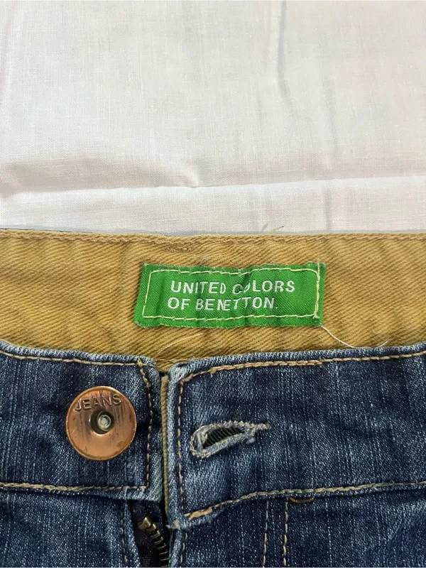 United Colors Of Benetton Dark Blue Straight Leg Jeans with Embellished Pockets - Image 4