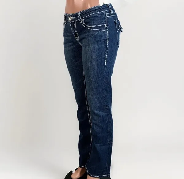 L.A. Idol USA Blue Bootcut Denim Jeans (Women's SZ 9) Actual 31X33 - Image 2