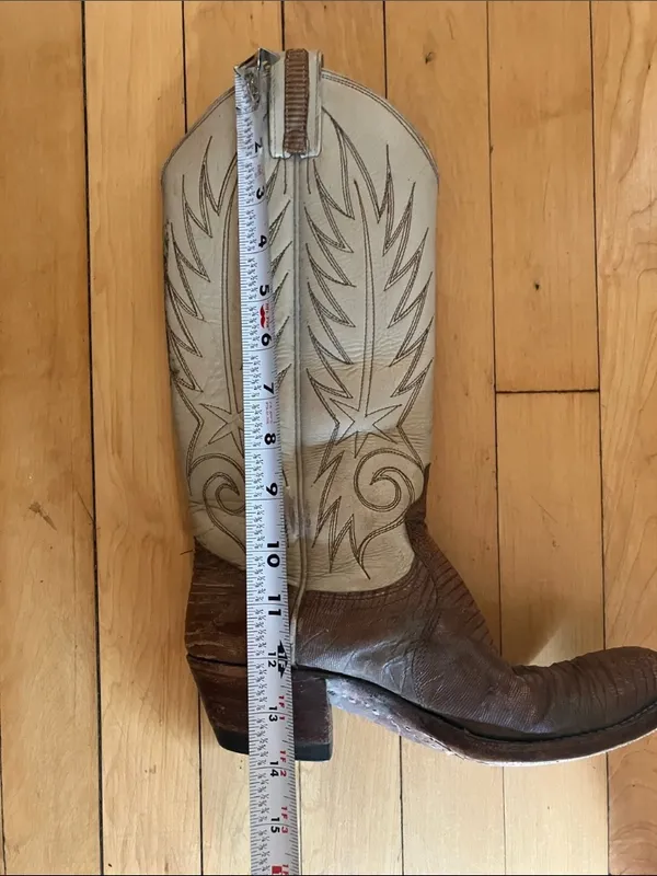 Dan Post Ivory Tan Leather Cowgirl Western Boots Size 5.5 - Image 12