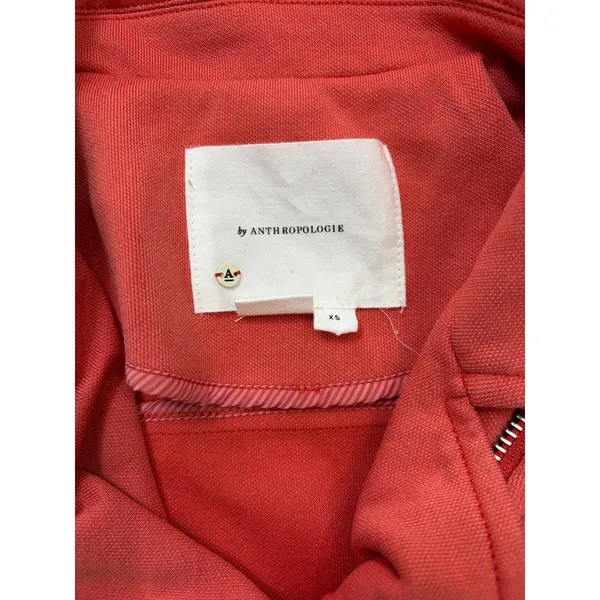 Anthropologie Coral Moto Jacket Knit Zip Up Asymmetrical Womens XS - Image 2
