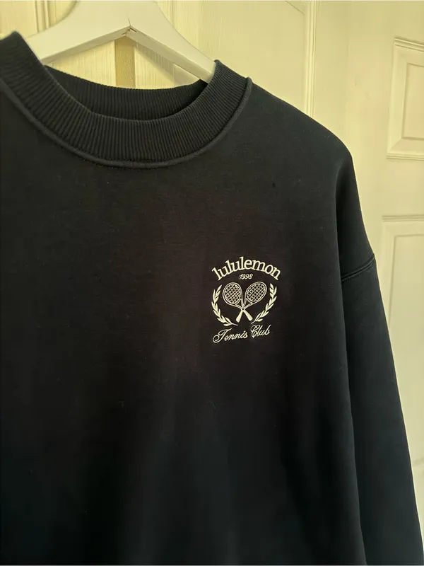 Lululemon Heavyweight Fleece Pullover Tennis Club Navy Blue Sweatshirt Oversized - Image 5