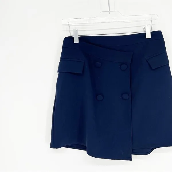 Superdown Lizette‎ Double Breasted Mini Skirt Women's Size M Blue Dark Academia - Image 4