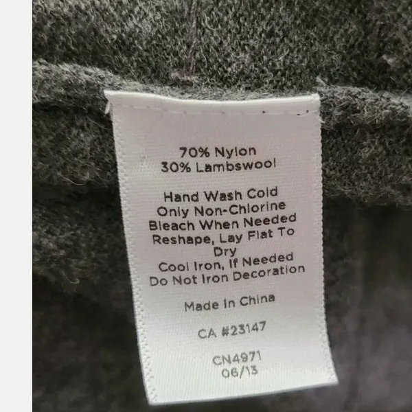 Talbots Gray Beaded‎ Embellished Open Cardigan Sweater Top Lambswool Blend Sz PM - Image 2