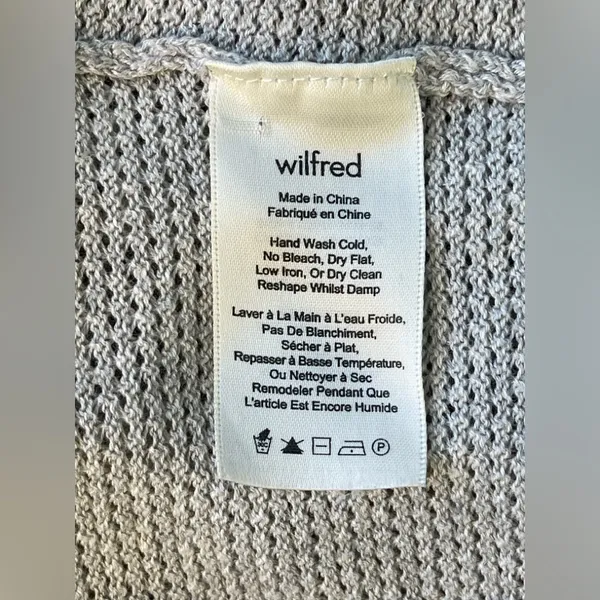 Aritzia Wilfred Gray Open front Knit Cardigan Silk Cotton Cashmere Minimalist XS - Image 6
