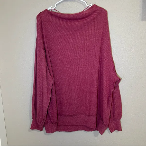 Free People Main Squeeze Hacci Oversized Long Sleeve Top Women’s Size Medium - Image 4