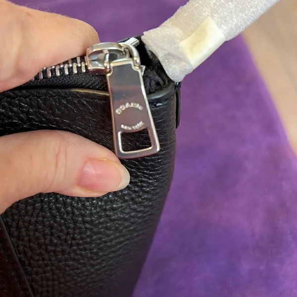 COACH NWT gorgeous black pebble leather crossbody handbag - Image 7