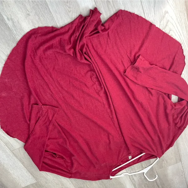 Free People Tshirt high low long sleeve womens Pink (small) oversized boho basic - Image 4