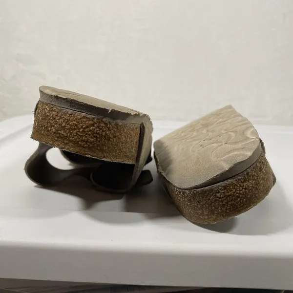 Birkenstock Arizona Suede Leather Sandals in Vintage Metallic Rose Copper Sz 38N - Image 11