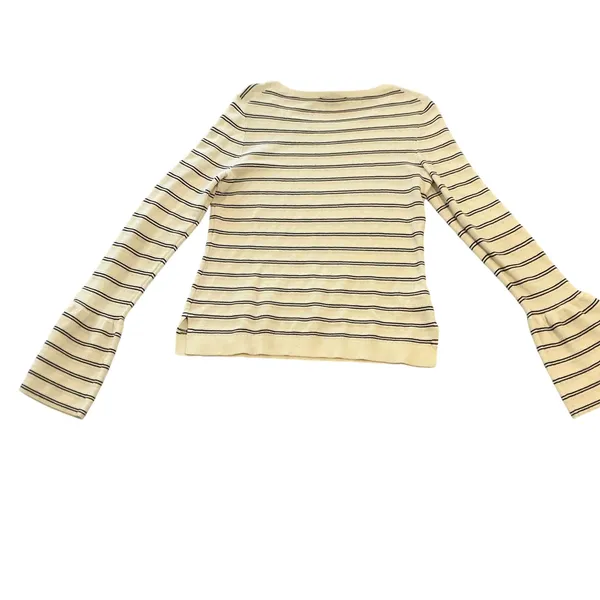 Ann Taylor Viscose Long Bell Sleeve Stripe Pullover Lightweight Sweater Women Medium Cream - Image 5
