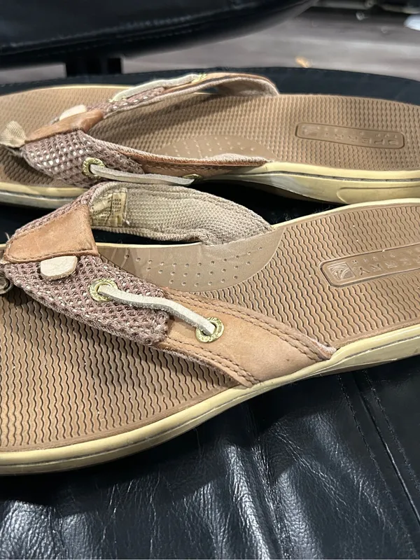 Sperry Brown Tan Mesh Thong Sandals - Image 3