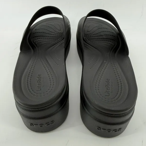 Crocs Brooklyn Slide Low Wedge Sandal Black Women 11 Platform Y2K Slip On Chunky - Image 5