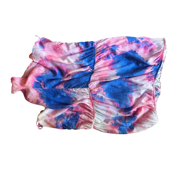 Forever 21 Tie Dye Strapless Romper Cover Up Pink Blue Rayon Size Large - Image 6