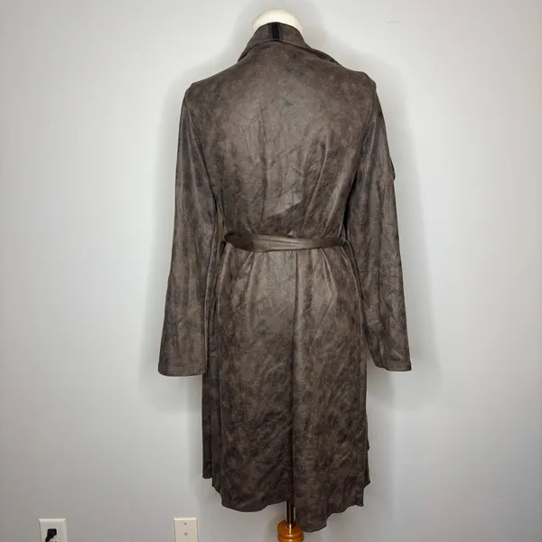Windsor - Brown Chic Impression Faux Suede Belted Trench Coat - Image 5