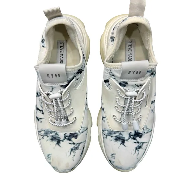 Steve Madden Black White Pattern Sneakers Womens Size 9 Casual Streetwear Chic - Image 4