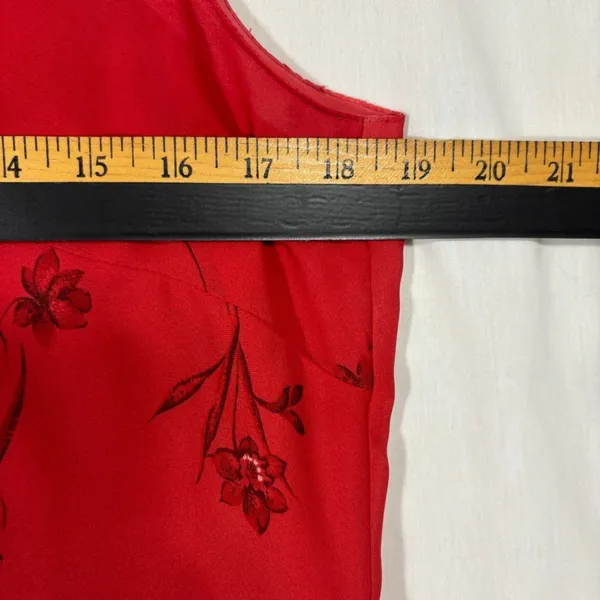 M.H.M. Melissa Harper Dress Red Floral Ombre Chiffon‎ Vtg Y2K Party Wedding 10 - Image 7